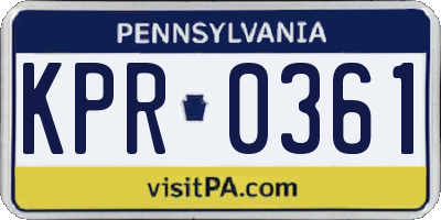 PA license plate KPR0361