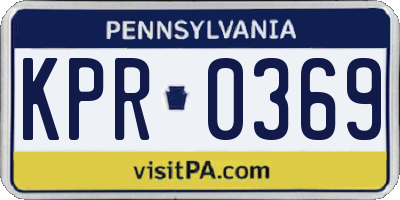 PA license plate KPR0369