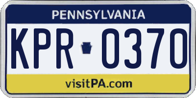 PA license plate KPR0370