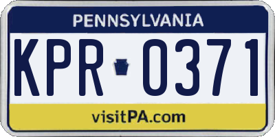 PA license plate KPR0371