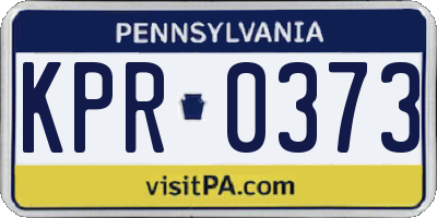 PA license plate KPR0373