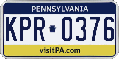 PA license plate KPR0376