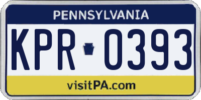 PA license plate KPR0393