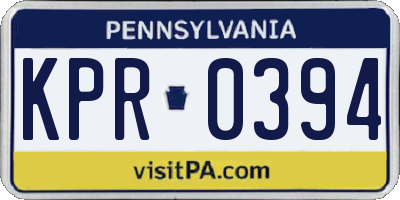 PA license plate KPR0394