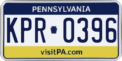 PA license plate KPR0396