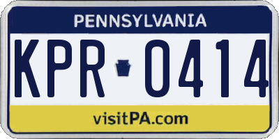 PA license plate KPR0414