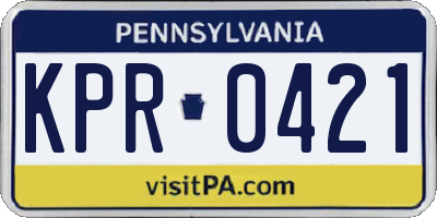PA license plate KPR0421