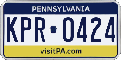 PA license plate KPR0424
