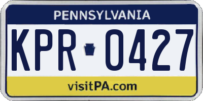 PA license plate KPR0427