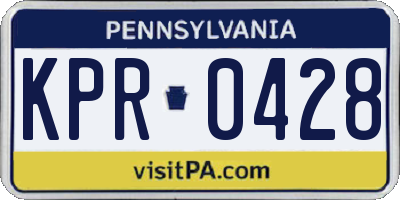 PA license plate KPR0428