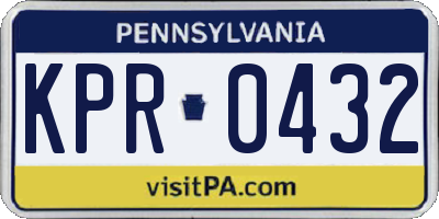 PA license plate KPR0432