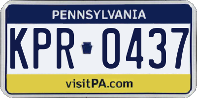 PA license plate KPR0437