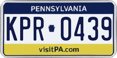 PA license plate KPR0439
