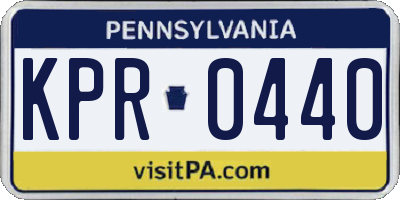 PA license plate KPR0440