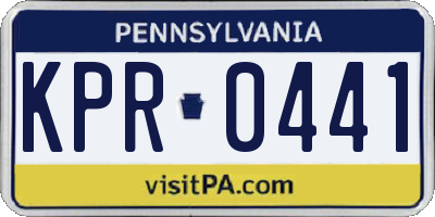 PA license plate KPR0441