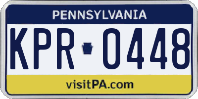 PA license plate KPR0448