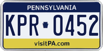 PA license plate KPR0452