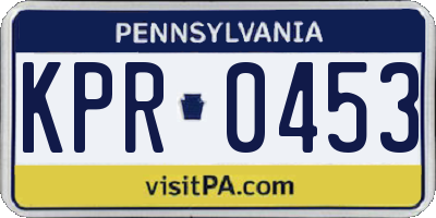 PA license plate KPR0453