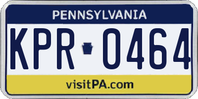 PA license plate KPR0464