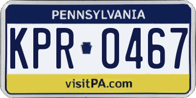 PA license plate KPR0467