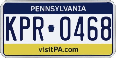 PA license plate KPR0468