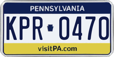 PA license plate KPR0470