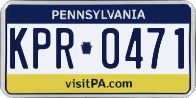 PA license plate KPR0471