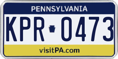 PA license plate KPR0473