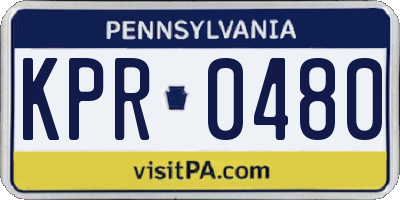PA license plate KPR0480