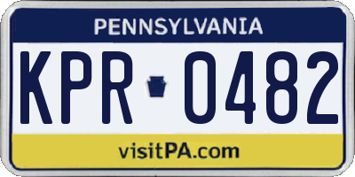 PA license plate KPR0482