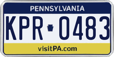 PA license plate KPR0483