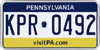 PA license plate KPR0492