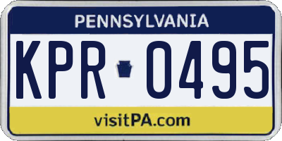 PA license plate KPR0495