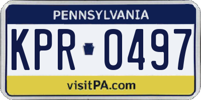 PA license plate KPR0497