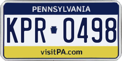 PA license plate KPR0498