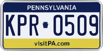 PA license plate KPR0509
