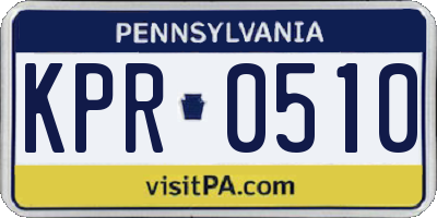 PA license plate KPR0510