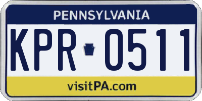 PA license plate KPR0511