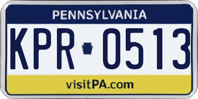 PA license plate KPR0513