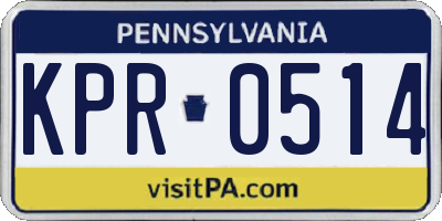 PA license plate KPR0514