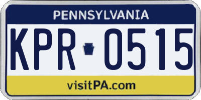 PA license plate KPR0515