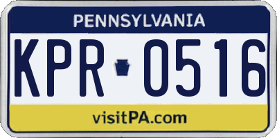 PA license plate KPR0516