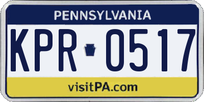 PA license plate KPR0517