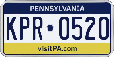PA license plate KPR0520