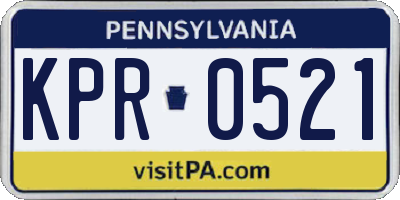 PA license plate KPR0521