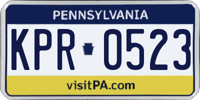 PA license plate KPR0523