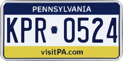 PA license plate KPR0524