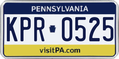 PA license plate KPR0525