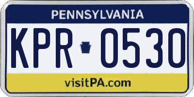 PA license plate KPR0530