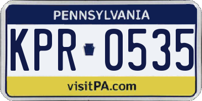 PA license plate KPR0535